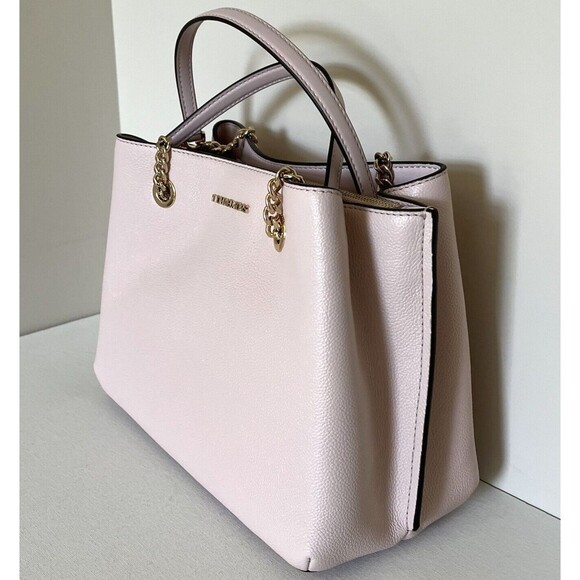 New Michael Kors Teagen Long Drop Satchel Pebble Leather Powder Blush - Picture 2 of 6